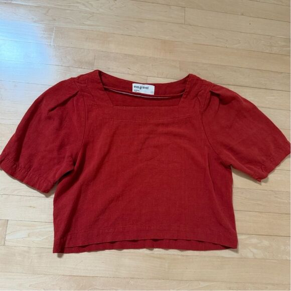 Eve Gravel Cantoier Linen Blend Blouse in Rubis S - Picture 6 of 8